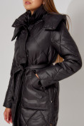 Купить Пальто утепленное стеганое зимнее женское  черного цвета 448601Ch, фото 15
