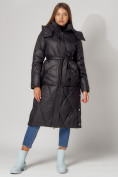 Купить Пальто утепленное стеганое зимнее женское  черного цвета 448601Ch