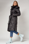 Купить Пальто утепленное стеганое зимнее женское  черного цвета 448601Ch, фото 4