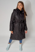 Купить Пальто утепленное стеганое зимнее женское  черного цвета 448601Ch, фото 5