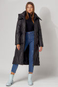 Купить Пальто утепленное стеганое зимнее женское  черного цвета 448601Ch, фото 7