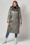 Купить Пальто утепленное стеганое зимнее женское  цвета хаки 448601Kh, фото 2
