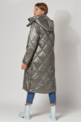 Купить Пальто утепленное стеганое зимнее женское  цвета хаки 448601Kh, фото 12