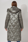 Купить Пальто утепленное стеганое зимнее женское  цвета хаки 448601Kh, фото 18