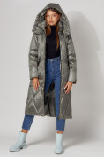 Купить Пальто утепленное стеганое зимнее женское  цвета хаки 448601Kh, фото 13