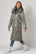Купить Пальто утепленное стеганое зимнее женское  цвета хаки 448601Kh, фото 5