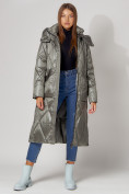 Купить Пальто утепленное стеганое зимнее женское  цвета хаки 448601Kh, фото 7