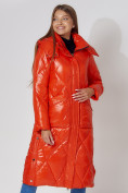 Купить Пальто утепленное стеганое зимнее женское  оранжевого цвета 448601O, фото 12