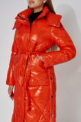 Купить Пальто утепленное стеганое зимнее женское  оранжевого цвета 448601O, фото 13