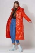 Купить Пальто утепленное стеганое зимнее женское  оранжевого цвета 448601O, фото 2