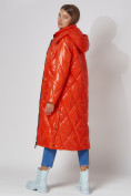 Купить Пальто утепленное стеганое зимнее женское  оранжевого цвета 448601O, фото 4