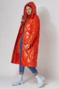 Купить Пальто утепленное стеганое зимнее женское  оранжевого цвета 448601O, фото 6