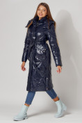 Купить Пальто утепленное стеганое зимнее женское  темно-синего цвета 448601TS, фото 15