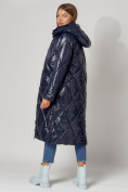 Купить Пальто утепленное стеганое зимнее женское  темно-синего цвета 448601TS, фото 6
