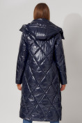 Купить Пальто утепленное стеганое зимнее женское  темно-синего цвета 448601TS, фото 20