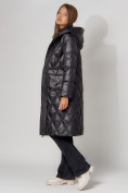 Купить Пальто утепленное стеганое зимнее женское  черного цвета 448602Ch, фото 4