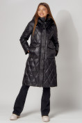 Купить Пальто утепленное стеганое зимнее женское  черного цвета 448602Ch, фото 2