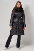 Купить Пальто утепленное стеганое зимнее женское  черного цвета 448602Ch