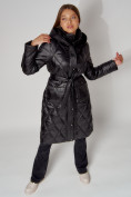 Купить Пальто утепленное стеганое зимнее женское  черного цвета 448602Ch, фото 13