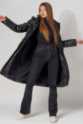 Купить Пальто утепленное стеганое зимнее женское  черного цвета 448602Ch, фото 6