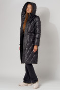 Купить Пальто утепленное стеганое зимнее женское  черного цвета 448602Ch, фото 9