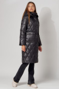Купить Пальто утепленное стеганое зимнее женское  черного цвета 448602Ch, фото 11