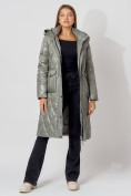 Купить Пальто утепленное стеганое зимнее женское  цвета хаки 448602Kh, фото 15