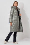 Купить Пальто утепленное стеганое зимнее женское  цвета хаки 448602Kh, фото 16