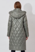 Купить Пальто утепленное стеганое зимнее женское  цвета хаки 448602Kh, фото 18