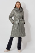 Купить Пальто утепленное стеганое зимнее женское  цвета хаки 448602Kh
