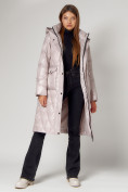 Купить Пальто утепленное стеганое зимнее женское  розового цвета 448602R, фото 3