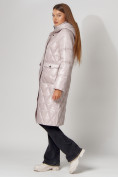 Купить Пальто утепленное стеганое зимнее женское  розового цвета 448602R, фото 11