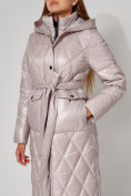Купить Пальто утепленное стеганое зимнее женское  розового цвета 448602R, фото 16