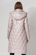 Купить Пальто утепленное стеганое зимнее женское  розового цвета 448602R, фото 18