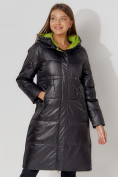 Купить Пальто утепленное стеганое зимние женское  черного цвета 448613Ch, фото 11