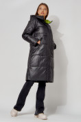 Купить Пальто утепленное стеганое зимние женское  черного цвета 448613Ch, фото 12