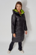 Купить Пальто утепленное стеганое зимние женское  черного цвета 448613Ch, фото 13