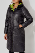 Купить Пальто утепленное стеганое зимние женское  черного цвета 448613Ch, фото 14