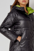 Купить Пальто утепленное стеганое зимние женское  черного цвета 448613Ch, фото 15