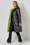 Купить Пальто утепленное стеганое зимние женское  черного цвета 448613Ch, фото 2