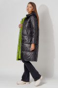 Купить Пальто утепленное стеганое зимние женское  черного цвета 448613Ch, фото 3