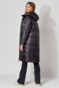 Купить Пальто утепленное стеганое зимние женское  черного цвета 448613Ch, фото 5