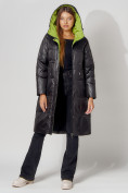 Купить Пальто утепленное стеганое зимние женское  черного цвета 448613Ch, фото 6