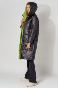 Купить Пальто утепленное стеганое зимние женское  черного цвета 448613Ch, фото 7