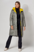 Купить Пальто утепленное стеганое зимние женское  цвета хаки 448613Kh, фото 2