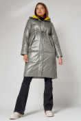 Купить Пальто утепленное стеганое зимние женское  цвета хаки 448613Kh, фото 10
