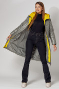 Купить Пальто утепленное стеганое зимние женское  цвета хаки 448613Kh, фото 4