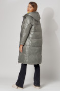 Купить Пальто утепленное стеганое зимние женское  цвета хаки 448613Kh, фото 5