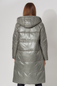 Купить Пальто утепленное стеганое зимние женское  цвета хаки 448613Kh, фото 14