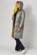 Купить Пальто утепленное стеганое зимние женское  цвета хаки 448613Kh, фото 6